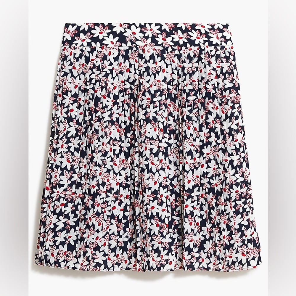 NWT Floral pleated mini skirt navy, red & white j.crew 2
